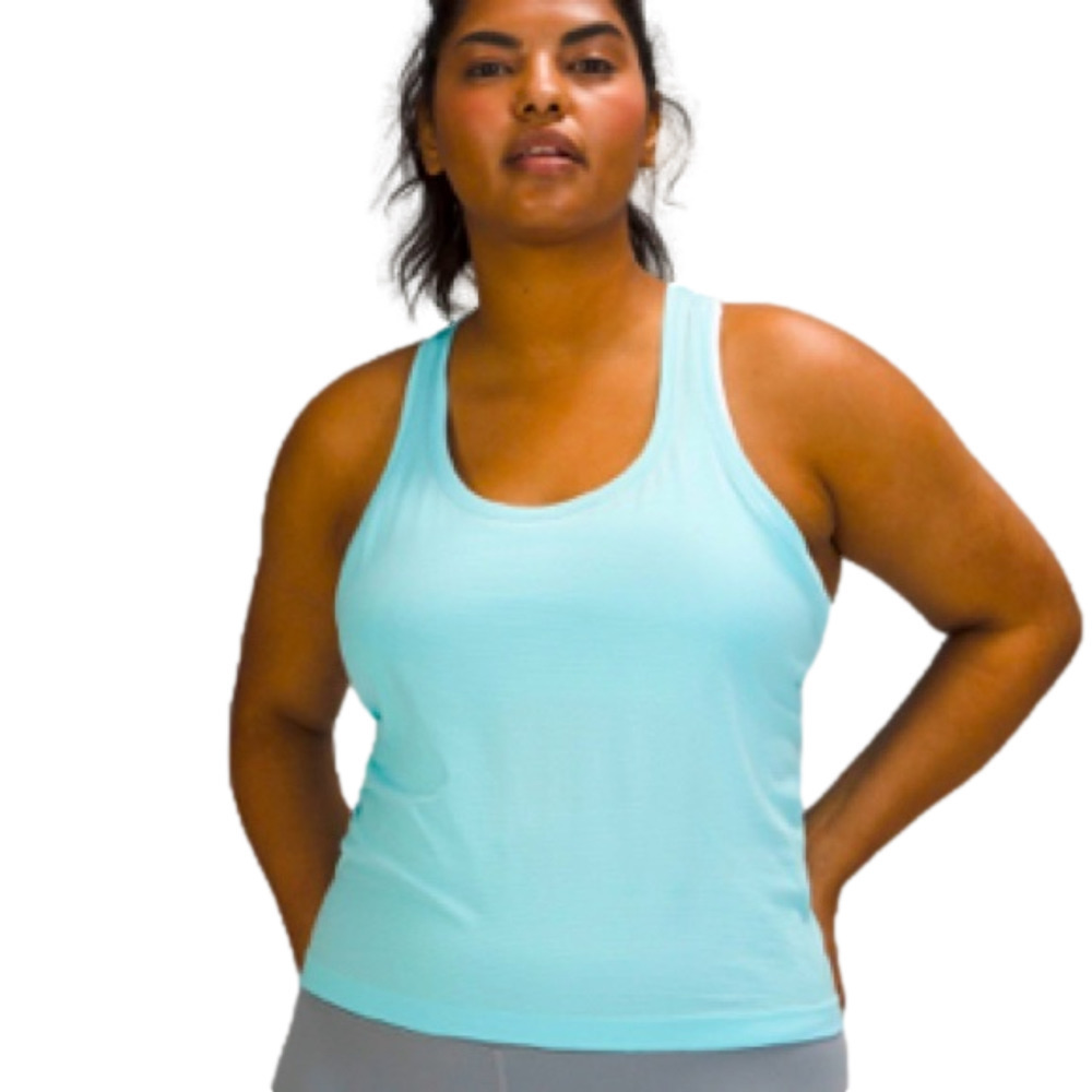 NWT LULULEMON ICING BLUE Swiftly Tech Racerback Tank Top 2.0 Hip Length yoga run